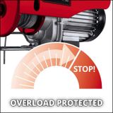 Einhell elektrische hefinrichting TC-EH 500 (1000 W, draadkabel: 12 m/Ø 4 mm, bedieningsschakelaar met nooduitschakeling, thermische beveiligingsschakelaar automatische rem)