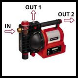 Einhell Tuinpomp GE-GP 1246 N FS (1.200 watt, 4,6 l/h, 5 bar debietdruk, watervul-/vuil-/zuigindicator, droogloopbeveiliging, brouw-/thermobeveiliging, flow-sensor met led, terugslagklep)