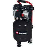 Einhell TE-AC 24 Silent Compressor, 750 W, max. 8 bar, 135 l/min aanzuigvermogen, olie- en servicevrije motor, tank van 24 liter, manometer en snelkoppeling, veiligheidsventiel, rood/zwart