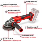 Einhell AXXIO 18/115 Q BL Solo - Accu Haakse Slijper | 18V | 115 mm | Zonder accu en lader - 4431150 4431150