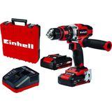 Einhell accuslagboormachine TE-CD 18/48 Li-i Kit Power X-Change (met slagfunctie, Li-Ion, 18 V, 48 Nm, 10 mm boorkracht in beton, koffer, incl. 2x 2,0 Ah accu's en lader)