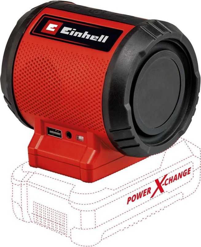 Einhell Accu-luidspreker TC-SR 18 Li BT Power X-Change - Draadloze Speaker (Li-Ion, 18V, 10m Bluetooth, 85 dB, Bluetooth 5.0, AUX, USB)