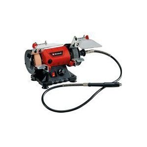 Einhell Werkbankslijpmachine/Multitool TC-XG 75 Kit - 120 W - 0-9.900 t/min - Ø75x10x20 mm - Incl. 1x Slijpsteen (K120), 1x Polijstschijf (K400), Flexibele as en Accessoireset