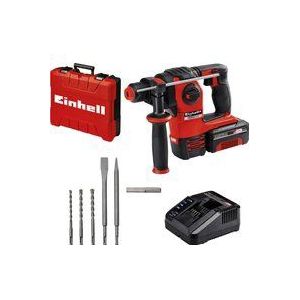 Einhell accuboorhamer HEROCCO Kit (1x3.0 Ah) Power X-Change (Li-Ion, 18 V, 2.2 Joule, 18 Nm, SDS-Plus, incl. 3.0 Ah-accu, oplader, 3 boren, platte beitel, puntbeitel, incl. E-Box)