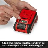 Originele Einhell 18 V/4.0Ah Power X-Change PLUS (18 V accu, universeel toepasbaar voor alle PXC-machines, zonder zelfontlading, 3-traps LED-controle laadstatus, aangepaste laadcyclus, zonder lader)