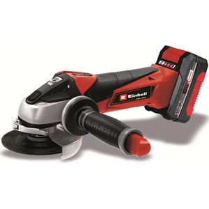 Einhell Accu Haakse Slijper TE-AG 18/115 Li Kit - Power X-Change - 18 V/Li-ion - Ø115 mm - 8.500 t/min - Max. Snijdiepte: 28 mm - Incl. 1x 4.0 Ah Accu, Lader, 1x 115 mm Slijpschijf, 1x Lamellenschijf en Transport-/Opbergtas