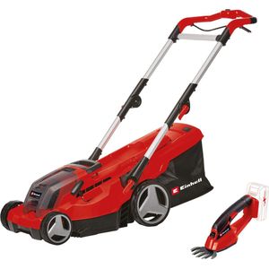 Einhell Accu Grasmaaier GE-CM 36/37 Li + Accu Grasschaar GE-CG 18/1 Li - Power X-Change 36/18 V/Li-ion - Maaibreedte: 37 cm/10 cm - incl. 2x 3.0 Ah Accu en 2x laders