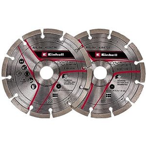 Originele Einhell diamant-doorslijpschijvenset van 125 mm als accessoire voor muurgroeffrezen (Ø 125 mm, 2 stuks, boring van 22,23 mm, voor Einhell muurgroeffrezen TC-MA 1300 en TE-MA 1500)