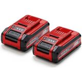 Originele Einhell 4.0 Ah Power X-Change PLUS Accu (18 V, Li-Ion, universeel bruikbaar voor alle PXC machines, Laadstatusniveauindicator, Twin-Pack, incl. 2x 4.0 Ah accu's, zonder oplader)