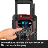 Einhell - Accu Bouwradio TE-CR 18 Li DAB+/FM/BT - DAB+, FM, Bluetooth, TFT-kleurenscherm