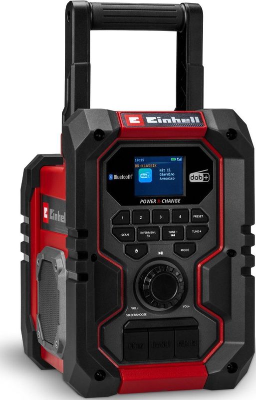 Einhell - Accu Bouwradio TE-CR 18 Li DAB+/FM/BT - DAB+, FM, Bluetooth, TFT-kleurenscherm