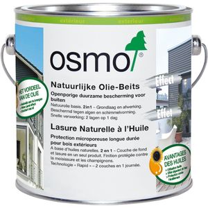 Osmo - Natuurlijke Olie Beits - Kwarts Grijs - 2.5 Liter - Houtbeits voor Buiten