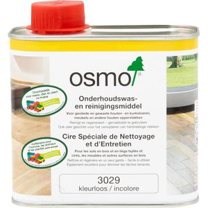 Osmo Onderhoudswas en Reinigingsmiddel 3029 - Kleurloos - 0,5 Liter | Houten Vloer Onderhoud | Was voor Hout | Opfrissen van Slijtage