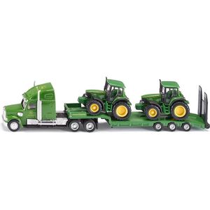 Siku - 1837 - Dieplader met John Deere Tractoren - Groen - Kunststof