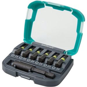 wolfcraft Impact-bit-box, TORX® (T 15-30), 7-dlg. I 2969000 I 6 speciaal geharde Impact-bits voor slagbedrijf in verschillende maten, incl. bithouder
