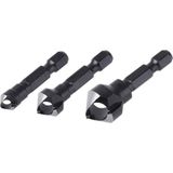 Wolfcraft - Dwarsgatverzinkboren - Set - Ø8, 12, 16mm - 3-dlg.