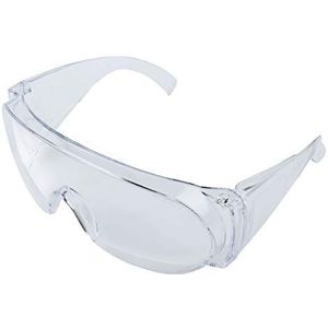 wolfcraft Veiligheidsbril ""Standard"" met beugels, kleurloos I 4901000 I Universele oogbescherming, ook voor brildragers