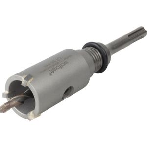 wolfcraft boorkroon met een hardmetalen coating, met opspandoorn SDS-plus I 5458000 I Voor het installeren van elektra en sanitair in beton, metselwerk en steen; snijdiepte 46 mm