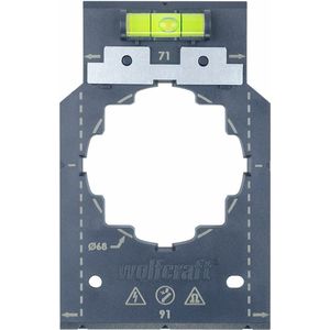 wolfcraft Markeer- en uitlijnsjabloon I 5975000 I Voor snel en foutloos installeren van basiselementen voor contactdozen en schakelaars in holle wanden