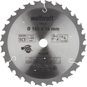 wolfcraft Cirkelzaagblad voor accu-handcirkelzagen, serie lila I 6343000 I Snelle, middelgrove sneden