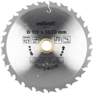 Wolfcraft Handcirkelzaagblad | Voor accu-handcirkelzagen | HM | Ø190 x 30/20mm | 1 stuk - 6347000