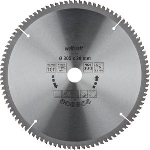 Wolfcraft Cirkelzaagblad voor Hout | Lila | Ø 305mm Asgat 30mm 96T - 6544000