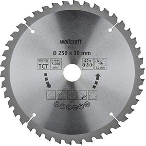 Wolfcraft Tafelcirkelzaagblad | HM | 42 Zähne | Ø250mm | 1 stuk - 6583000