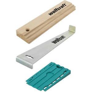 wolfcraft - Laminaat legset - Complete set Laminaat leggen - Laminaat & PVC - Trekijzer - Slaghout - Stelwiggen - 6975000