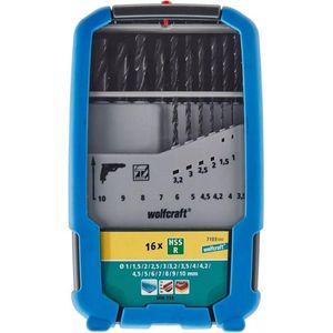 Wolfcraft - Metaalboorset - HSS Gewalst - Ø1–10mm - 16-Delig