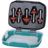 Wolfcraft - Profielfrees-set HM - 5 Frezen - Kogelgelagerd