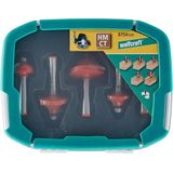 Wolfcraft - Profielfrees-set HM - 5 Frezen - Kogelgelagerd