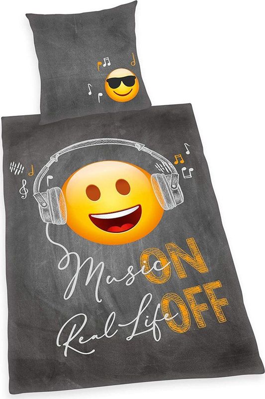 Herding - Emot!x - Beddengoedset - Wit/Meerkleurig - 2-delig - 100% Katoen