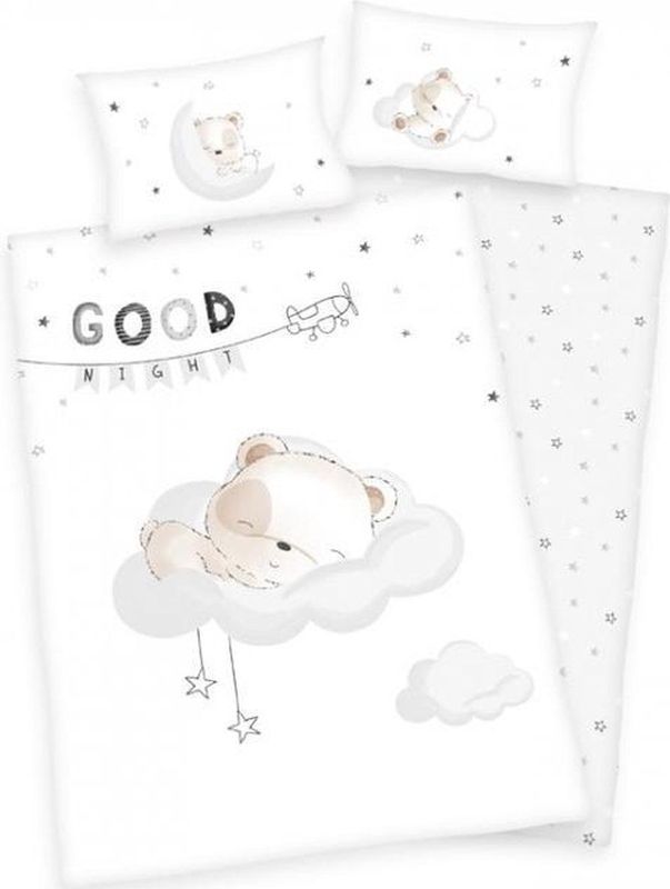 Herding - Sleeping Little Bear - Beddengoedset - Wit/Grijs - 100% Katoen