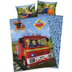 Herding Brandweerman Sam Beddengoedse - Katoe - Meerkleuri - 40 X 60 C - 100 X 135 cm