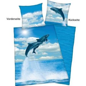 Herding - Dolfijnen - Beddengoedset - Meerkleurig - 100% Katoen - 2-delig