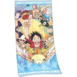 One Piece Velour Towel Straw Hat Pirates 75 x 150 cm