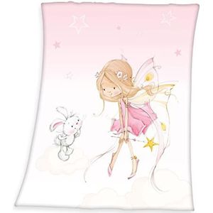 Herding Little Fairy Fleece deken, 130 x 160 cm, 100% polyester, fleece, roze