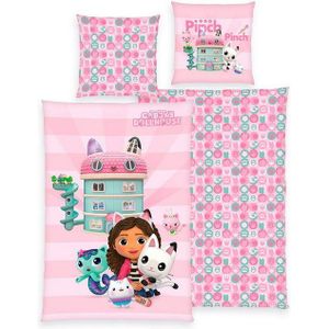 Gabby's Dollhouse - Kinderbeddengoed - Roze - Katoen - 140x200 cm