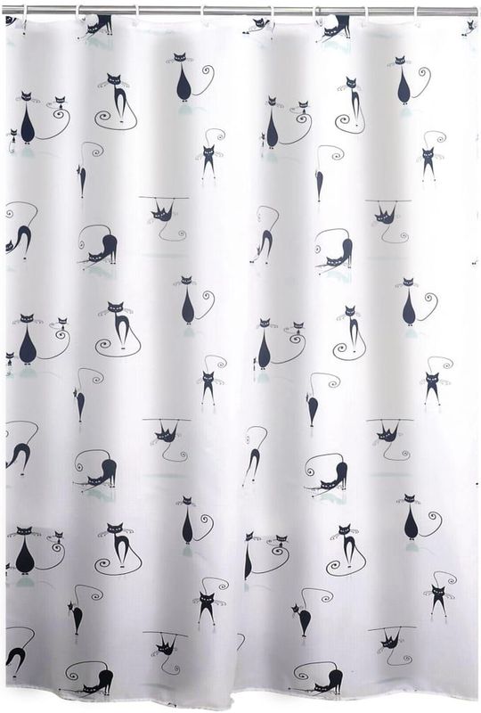 RIDDER Duschvorhang Textile Katzenmotiv