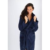 Schiesser - Essentials - Badjas - Navy - 100% Katoen