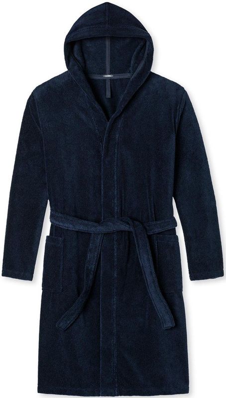 Schiesser - Essentials - Badjas - Navy - 100% Katoen