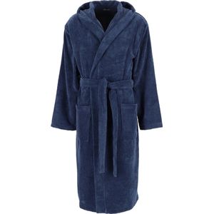 Schiesser - Essentials - Badjas - Navy - 100% Katoen