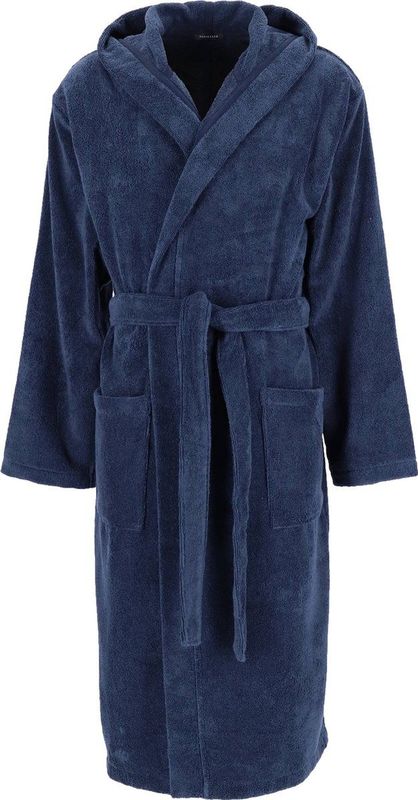 Schiesser - Essentials - Badjas - Navy - 100% Katoen