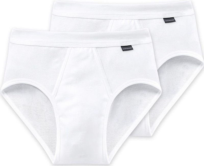Schiesser - Essentials - Ondergoed - Wit - 100% Katoen - 2-Pack