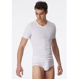 SCHIESSER Essentials T-shirt (1-pack) - Doppelribb met O-hals - wit