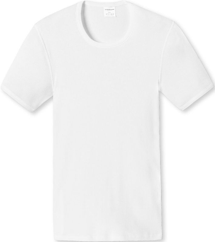SCHIESSER Essentials T-shirt (1-pack) - Doppelribb met O-hals - wit