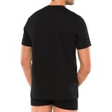 Schiesser Basic Zwart Heren T-shirt V-Hals Katoen 2-Pack