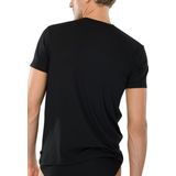 Schiesser Basic Zwart Heren T-shirt V-Hals Katoen 2-Pack