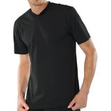 Schiesser Basic Zwart Heren T-shirt V-Hals Katoen 2-Pack