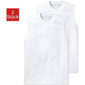 Schiesser Mouwloos shirt set van 2 Muscle Shirts wit - Essentials Heren Ondershirt - weiss
